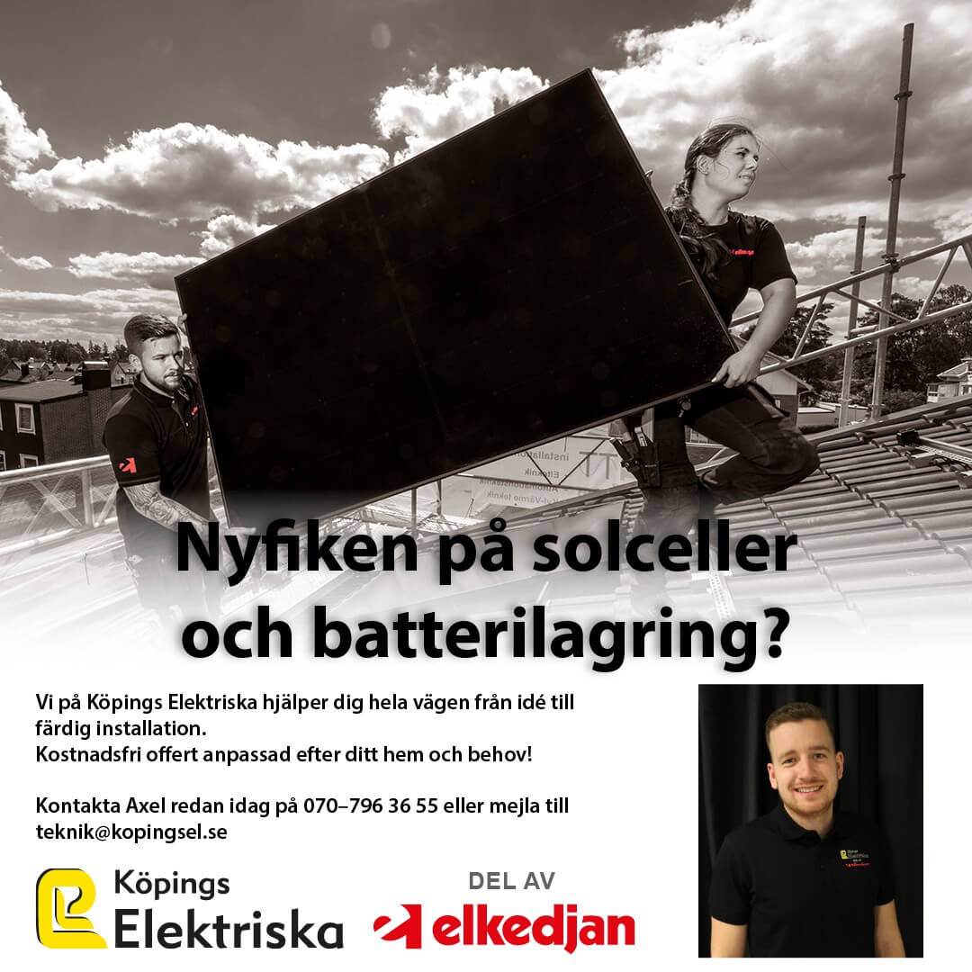 solceller hos Köpings Elektriska en del av Elkedjan